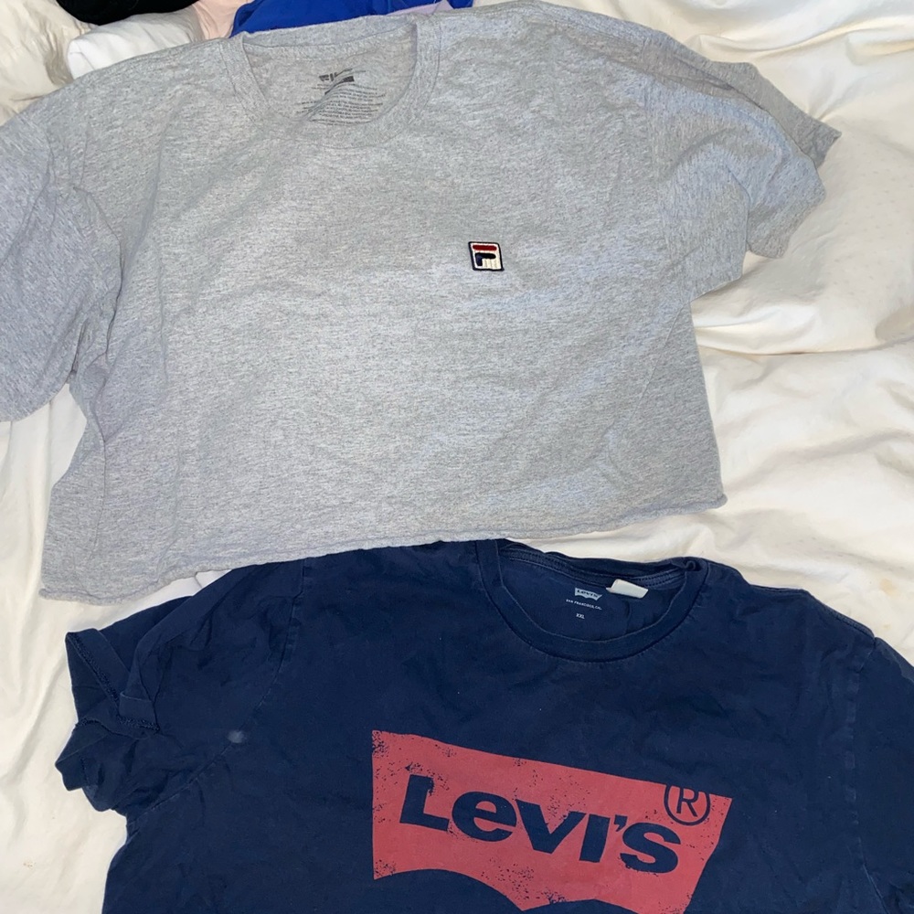 FILA & Levi’s cropped tees - both in perfect condition